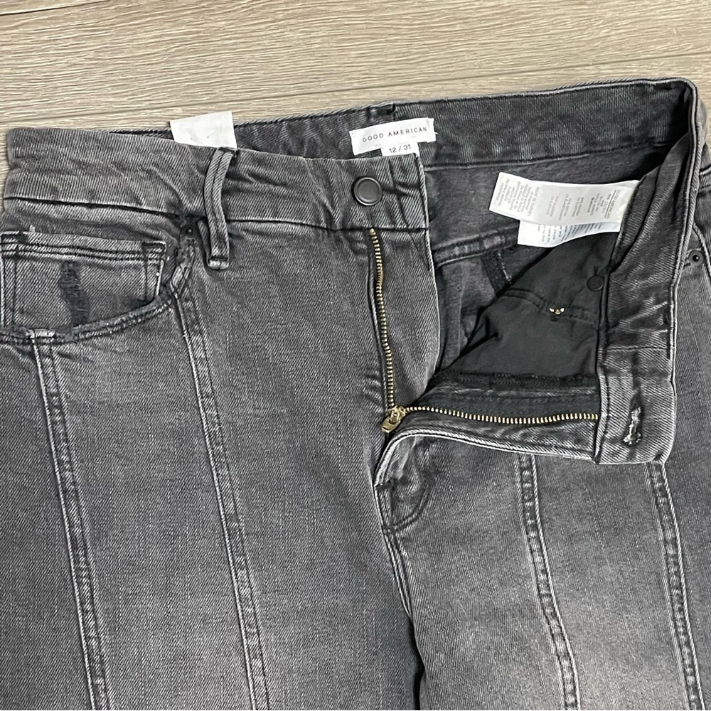 Good American Jeans Sz 12/31 Seamed Good Classic Black115 NWT $169. - Picture 6 of 11